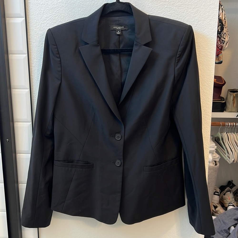 Black Ann Taylor Womens Blazer